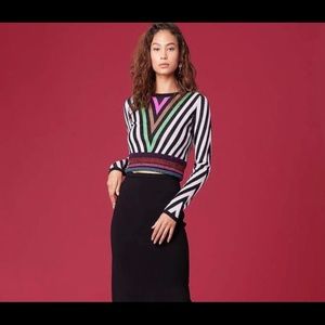 DVF Chevron Crewneck Sweater.